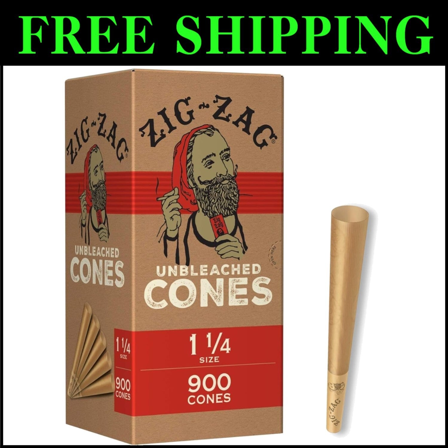 Authentic 900 Pack of Unbleached Pre-Rolled Cones with Packing Accessories