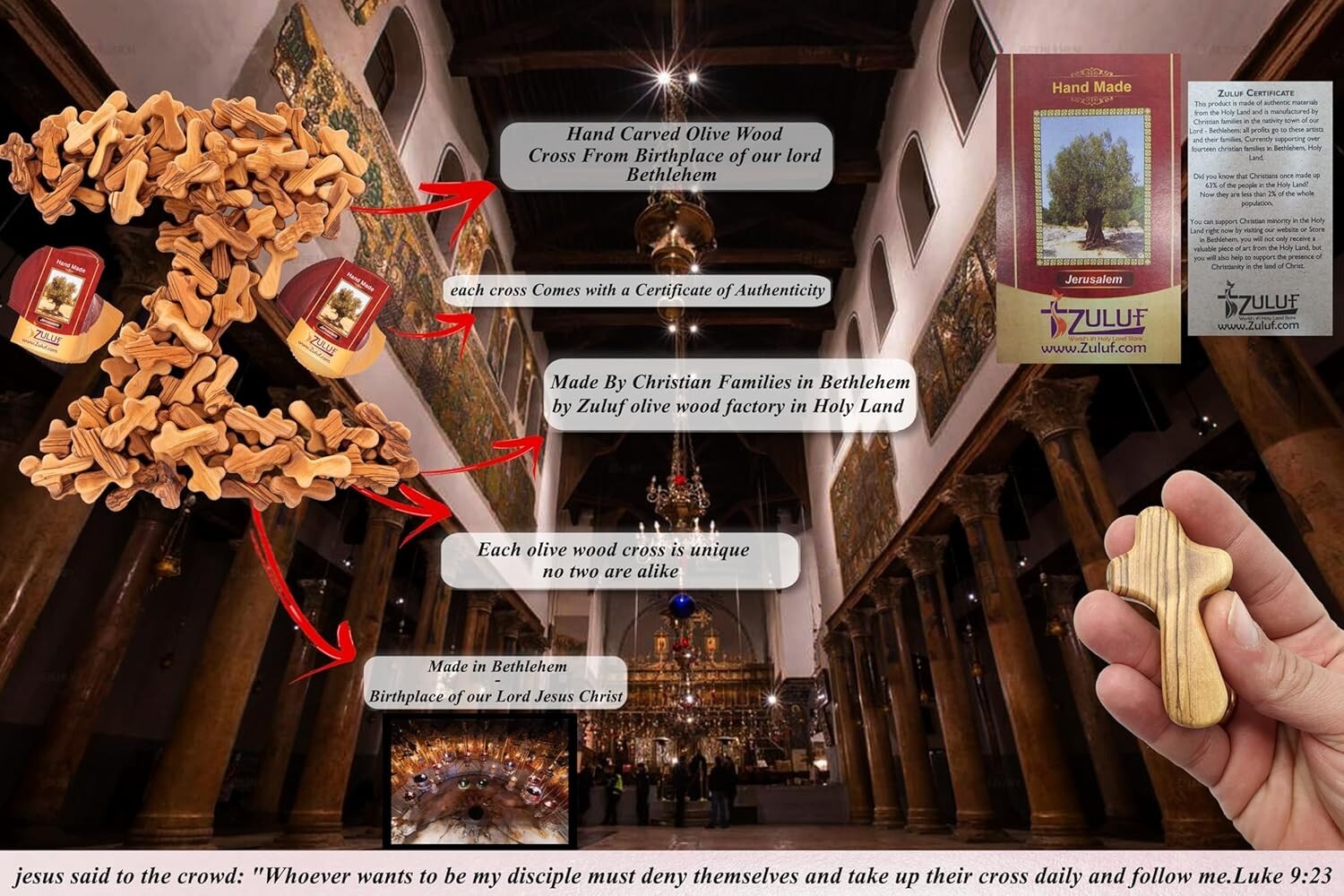 Olive Wood Pocket Crosses from Bethlehem - 100 Unique Keepsakes for Any Occasion