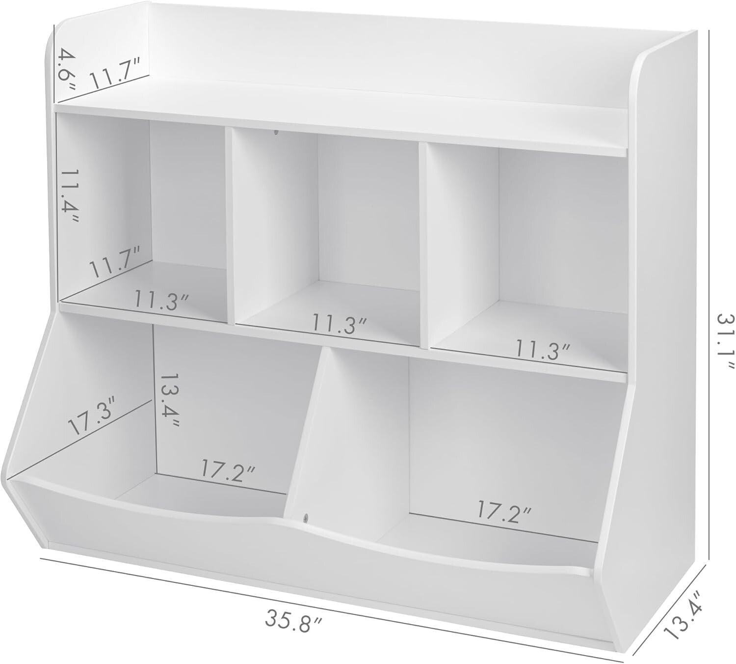 Stylish Toy Storage Organizer & Bookcase with 8 Cubbies for Kids' Playrooms