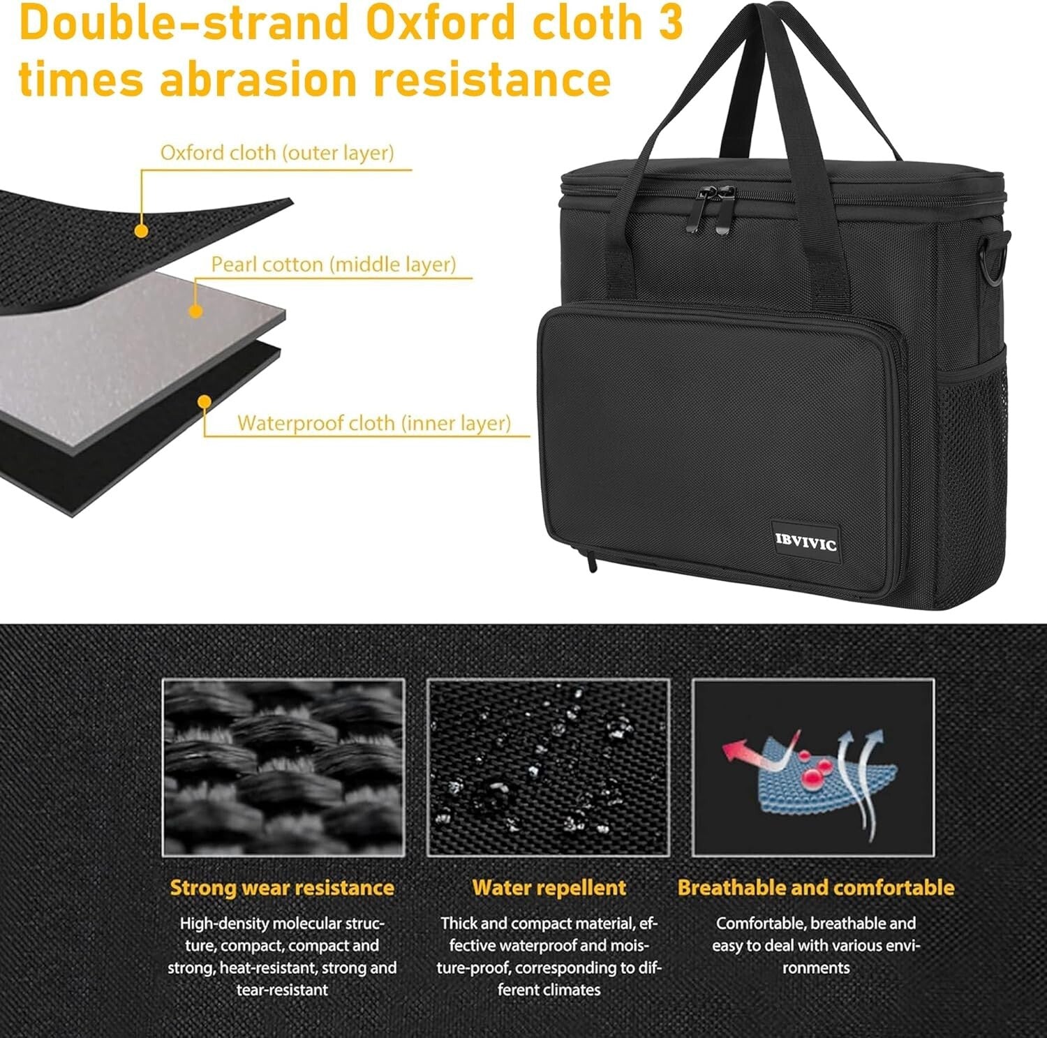 Durable Black Microphone Carrying Case with Foam & Adjustable Shoulder Strap