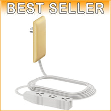Load image into Gallery viewer, Sleek Gold Outlet Extender 3 Receptacles with Long 8ft Cord &amp; Surge Protection