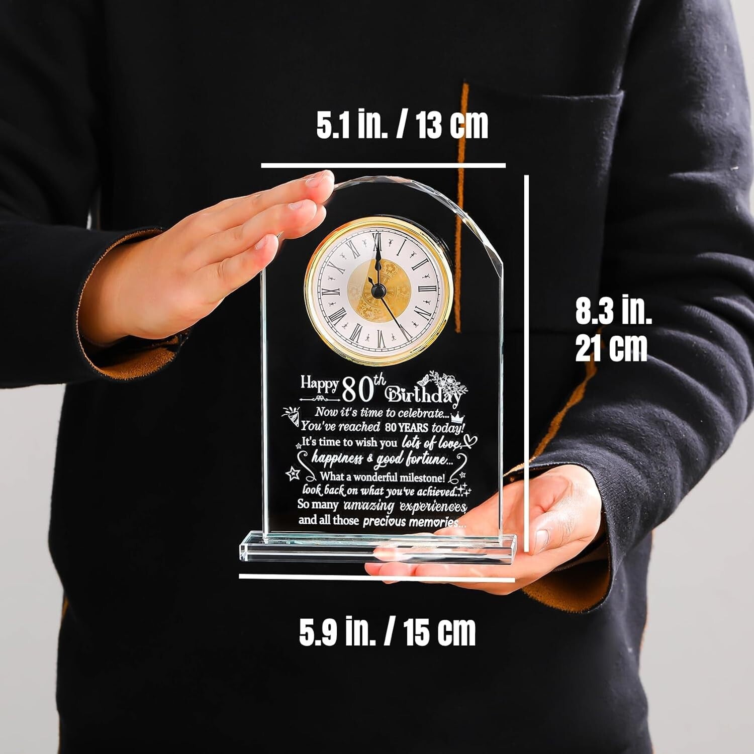 Decorative 80th Birthday Quartz Clock - Memory Keeper for Milestone Celebrations