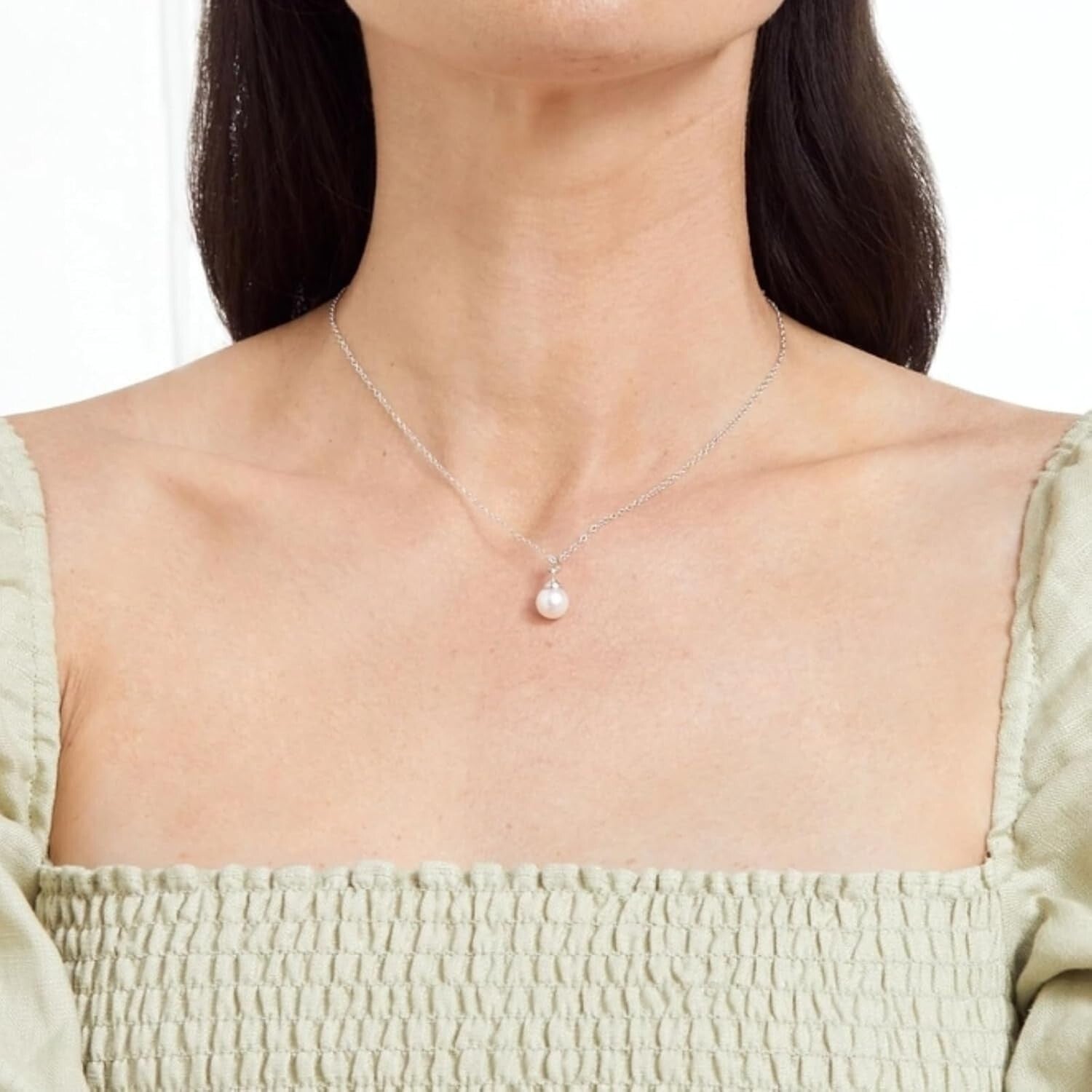 Elegant 8mm Cultured Pearl Necklace with 925 Sterling Silver - Gift-Ready Charm