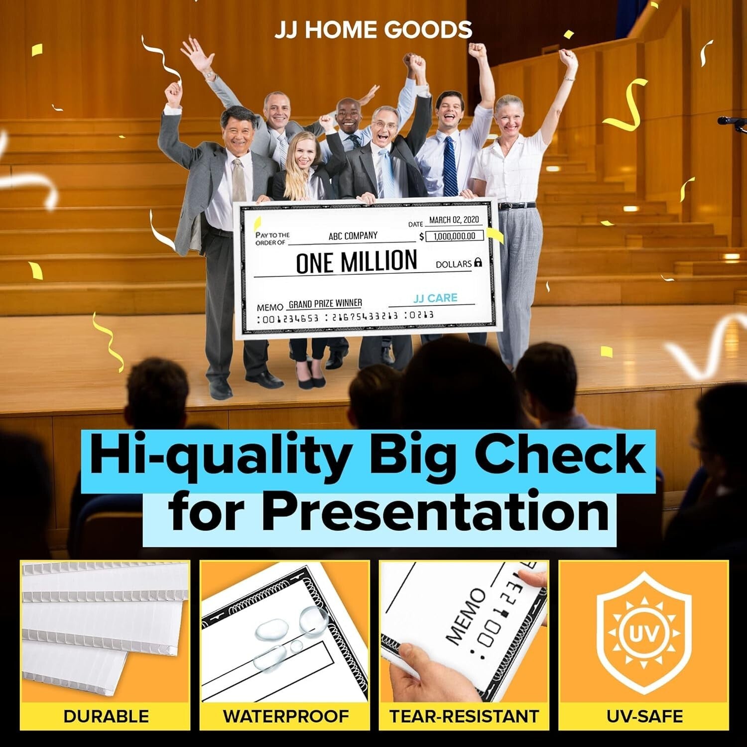 Reusable Dry Erase Big Check - Ideal for Charity, Contests & Presentations