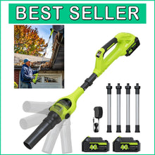 Load image into Gallery viewer, Cordless 40V Leaf Blower with 580 CFM &amp; Gutter Cleaning Extension - 2 Batteries