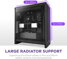 Load image into Gallery viewer, H7 Flow Mid-Tower ATX Case - superior airflow, 3 fans, Cable Management - Black