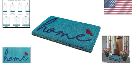 Eco-Friendly Extra Thick Doormat - Handwoven Coir with Bird Design, 18" x 30"