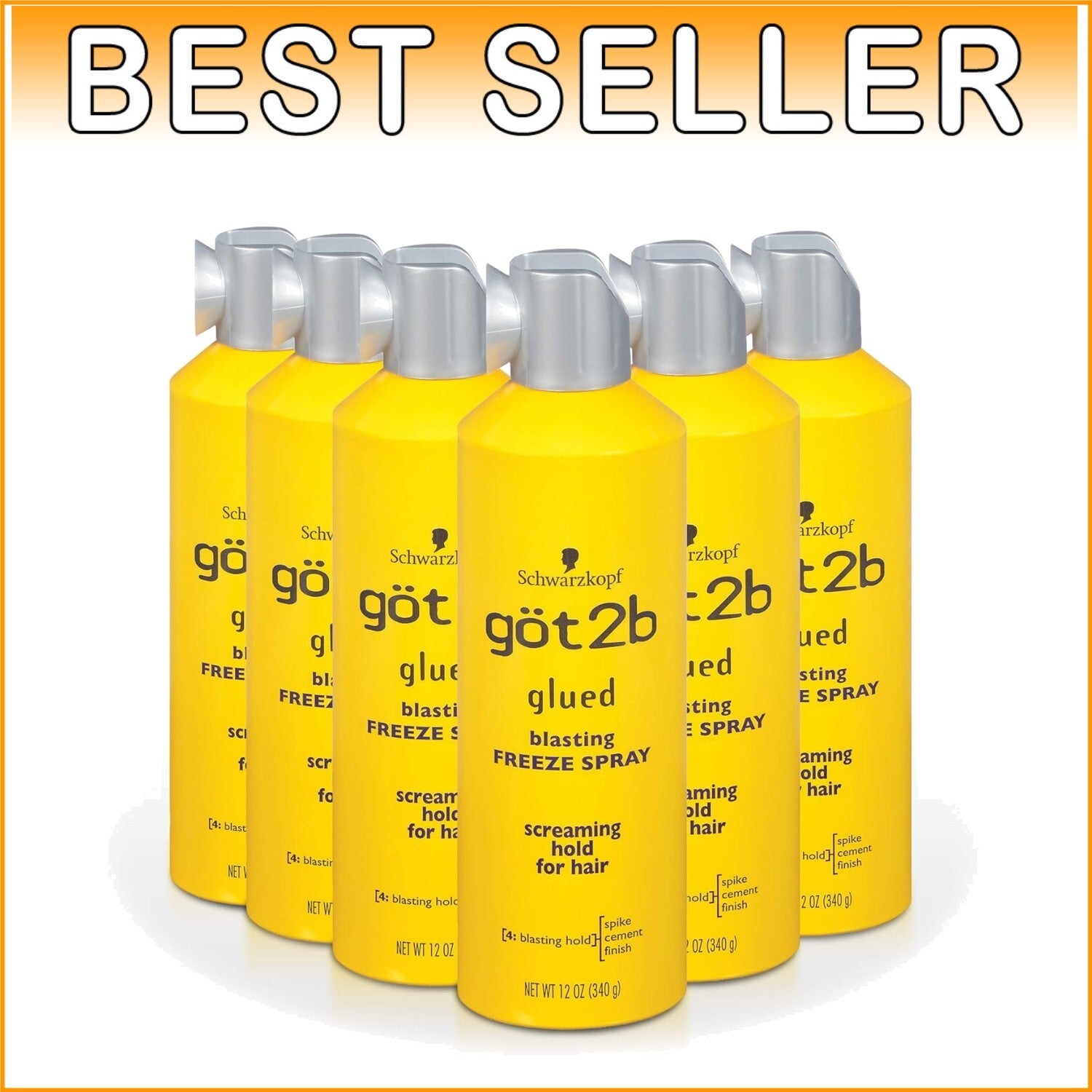 12 oz Glued Blasting Freeze Hairspray Set - Firm Hold, Perfect for Spikes