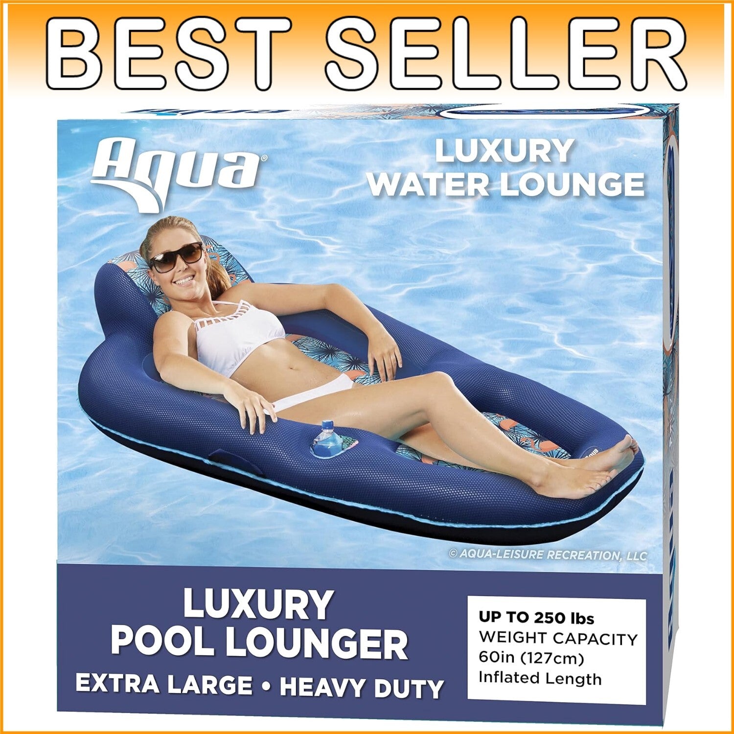 Aqua Luxury Water Lounge – 60x36 Inflatable Pool Float for Ultimate Relaxation