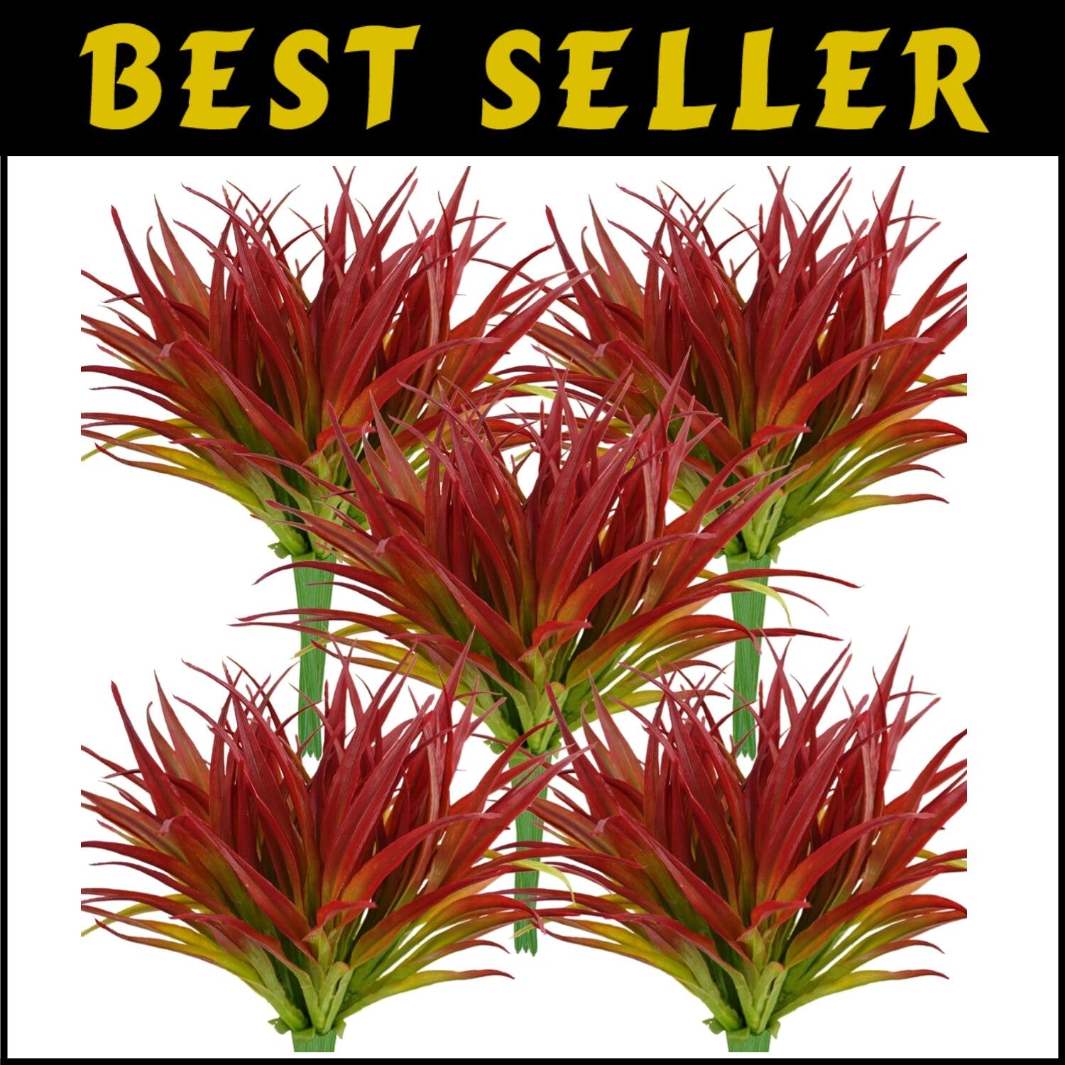 Lush 17.3in Fake Grass Plant Set - Low Maintenance Indoor and Outdoor Greenery