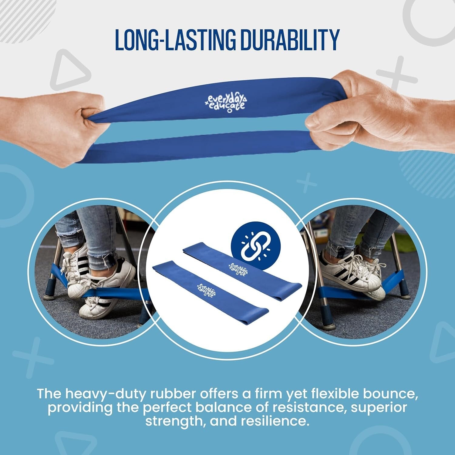 Chair Bands for Kids - Engage Muscles & Improve Focus - 24 Rubber Fidget Bands