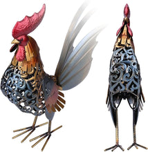 Load image into Gallery viewer, Charming Metal Rooster Statue - Versatile Sculpture for Indoor and Outdoor Use