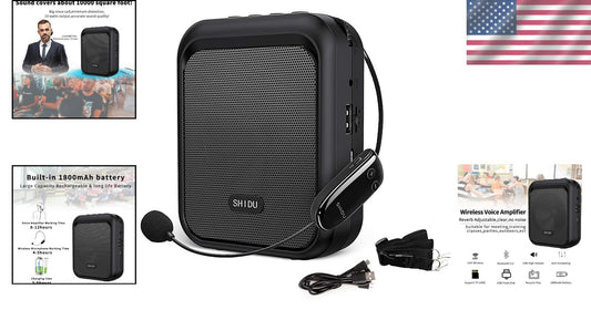 10W Mini Voice Amplifier - Portable Bluetooth Speaker with UHF Wireless Mic