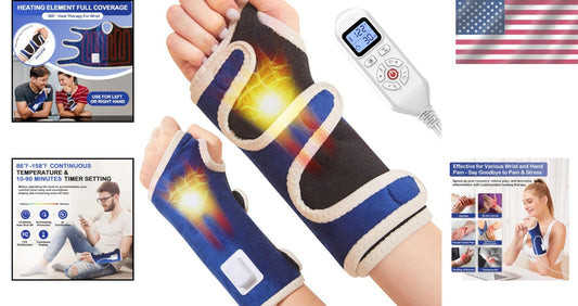 Ergonomic Heating Pad for Wrist Pain - Full Coverage, Timer & Digital Control