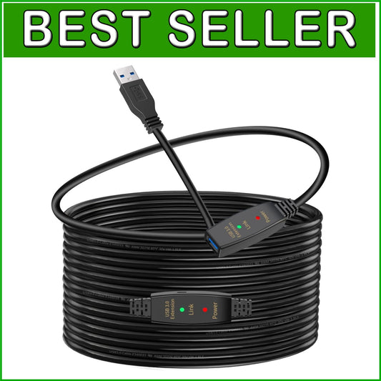 Durable USB 3.0 Extension Cable 30ft - Gold-Plated Connectors for Superior Speed