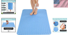 Load image into Gallery viewer, Comfortable Extra Large Shower Mat 47x32 with Drain Holes - Aqua Blue Safety Mat