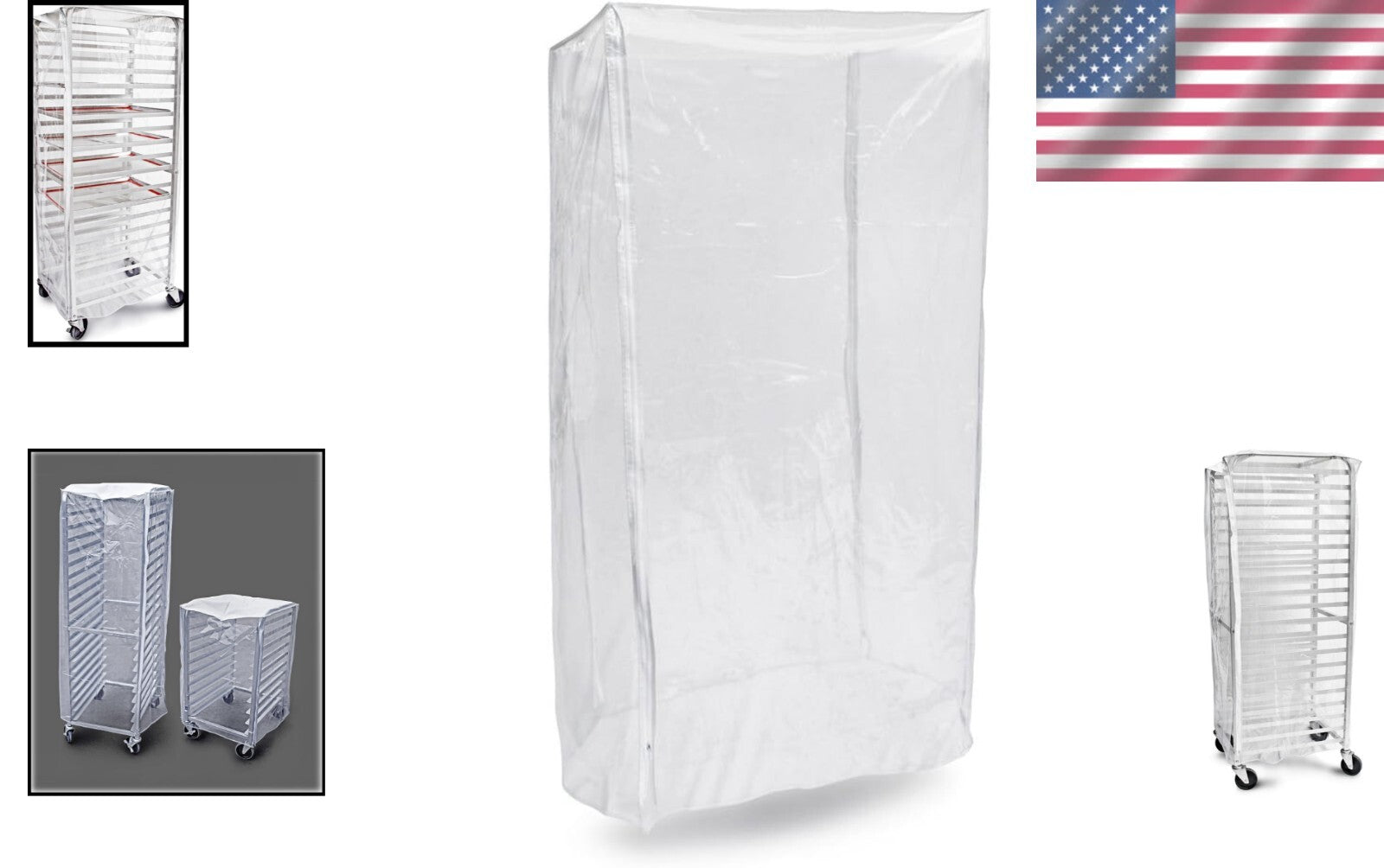 Clear PVC Commercial-Grade Sheet Pan Rack Cover - 20-Tier, 28x23x61 Inches