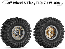 Load image into Gallery viewer, Precision-Machined 1.0 Beadlock Wheel Tire Set for Superior Crawler Stability