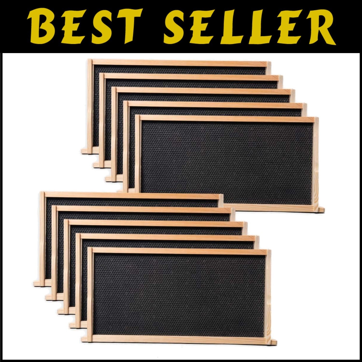 Langstroth Compatible 10-Pack Deep Hive Frames – Easy to Assemble & Inspect Eggs