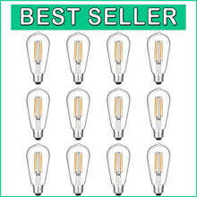 Load image into Gallery viewer, Warm White Dimmable LED Edison Bulbs – 12 Vintage Style, E26 Base, 750 Lumens