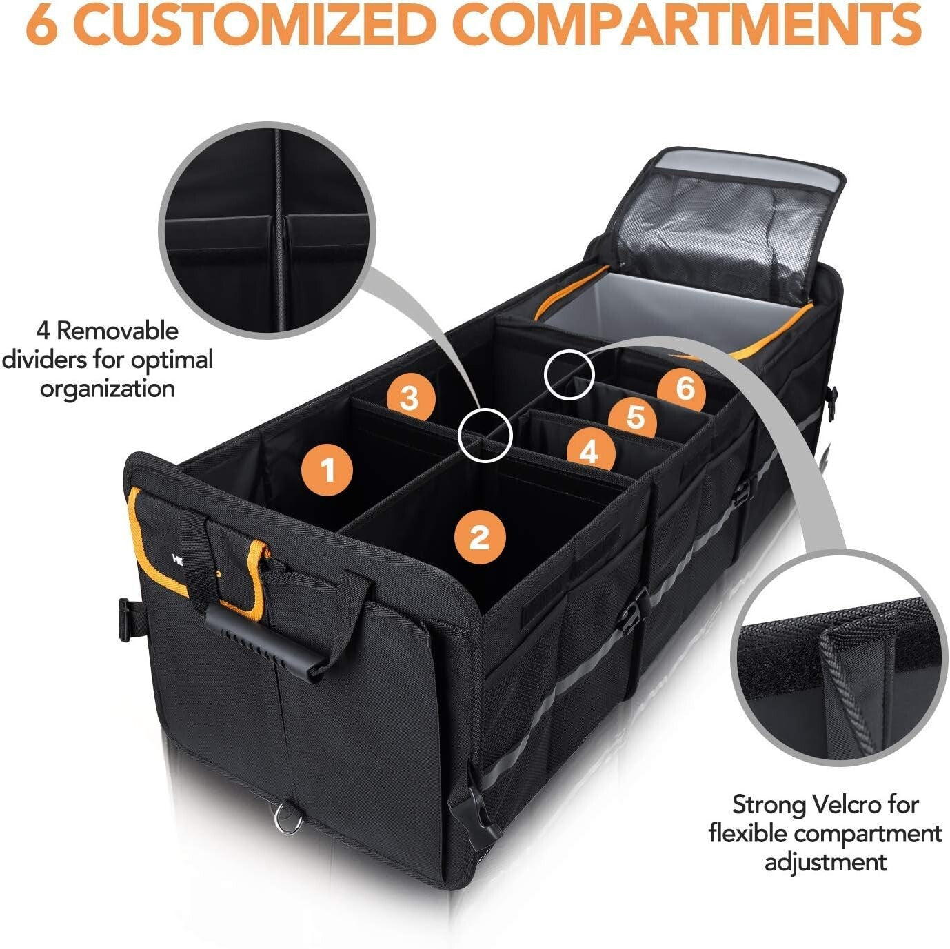 Automotive Storage Solution: Large Trunk Organizer with Tie-Down Straps & Cooler