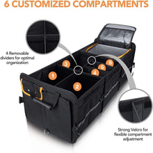 Load image into Gallery viewer, Automotive Storage Solution: Large Trunk Organizer with Tie-Down Straps &amp; Cooler