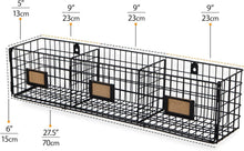 Load image into Gallery viewer, Charming Black Metal Wall Rack Organizer for Papers and Magazines - Set of 2
