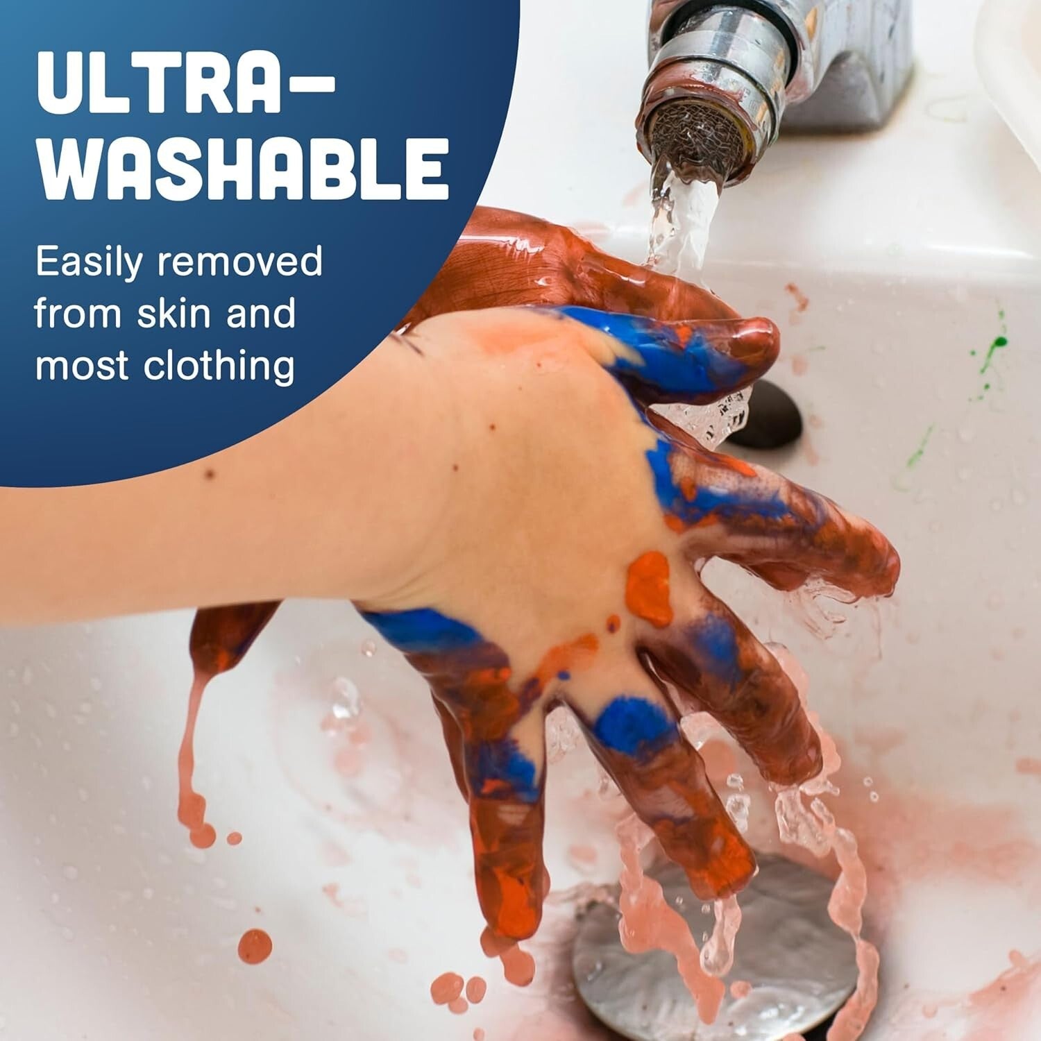 Washable Tempera Paint Set: Non-Toxic Kid's Paint, 9 Pack, 1 Gallon, Multicolor