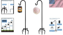 Load image into Gallery viewer, Rust-Resistant Adjustable Shepherd Hooks, 92" High with 5 Base Prongs - Black