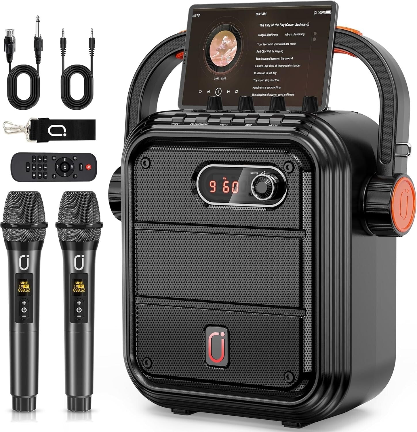 Rechargeable Karaoke Speaker Set with Dual Mics – Ideal for Home and Outdoors