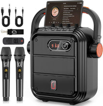 Load image into Gallery viewer, Rechargeable Karaoke Speaker Set with Dual Mics – Ideal for Home and Outdoors