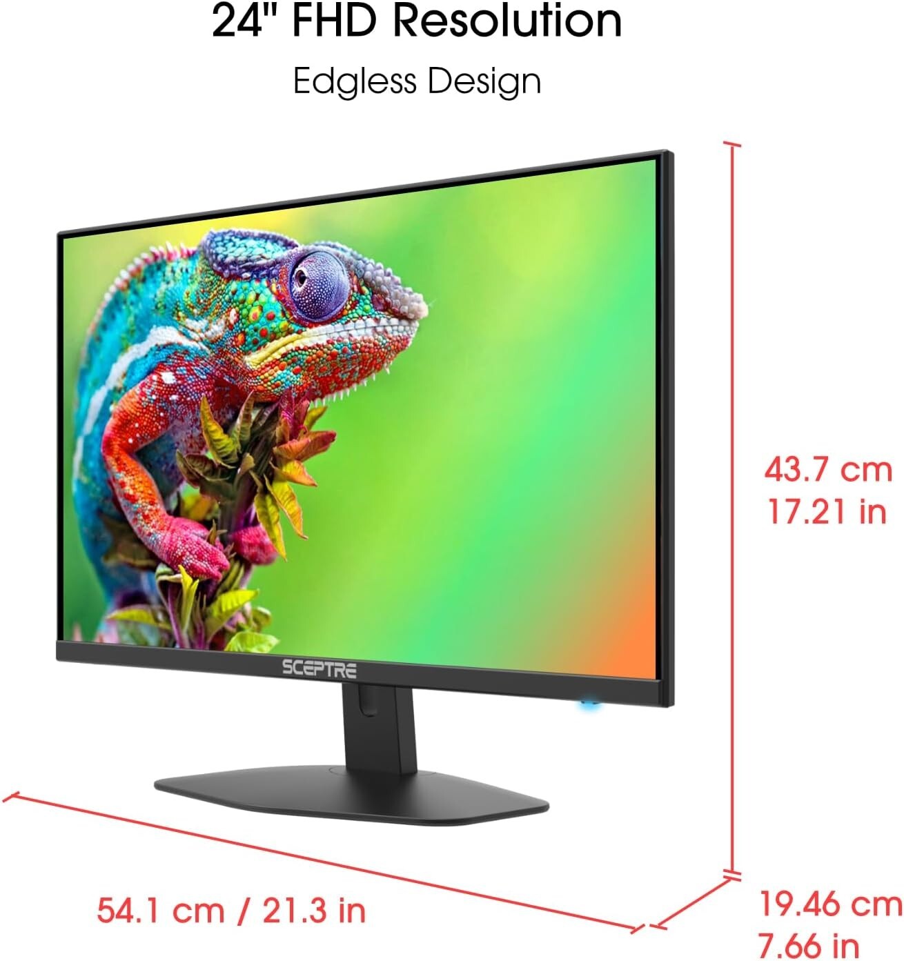 24-Inch Full HD 100Hz Monitor - Immersive Edgeless Display with FreeSync & Audio