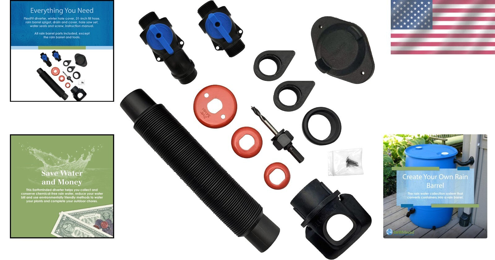All-in-One Rainwater Collection System - DIY Diverter & Accessories Included