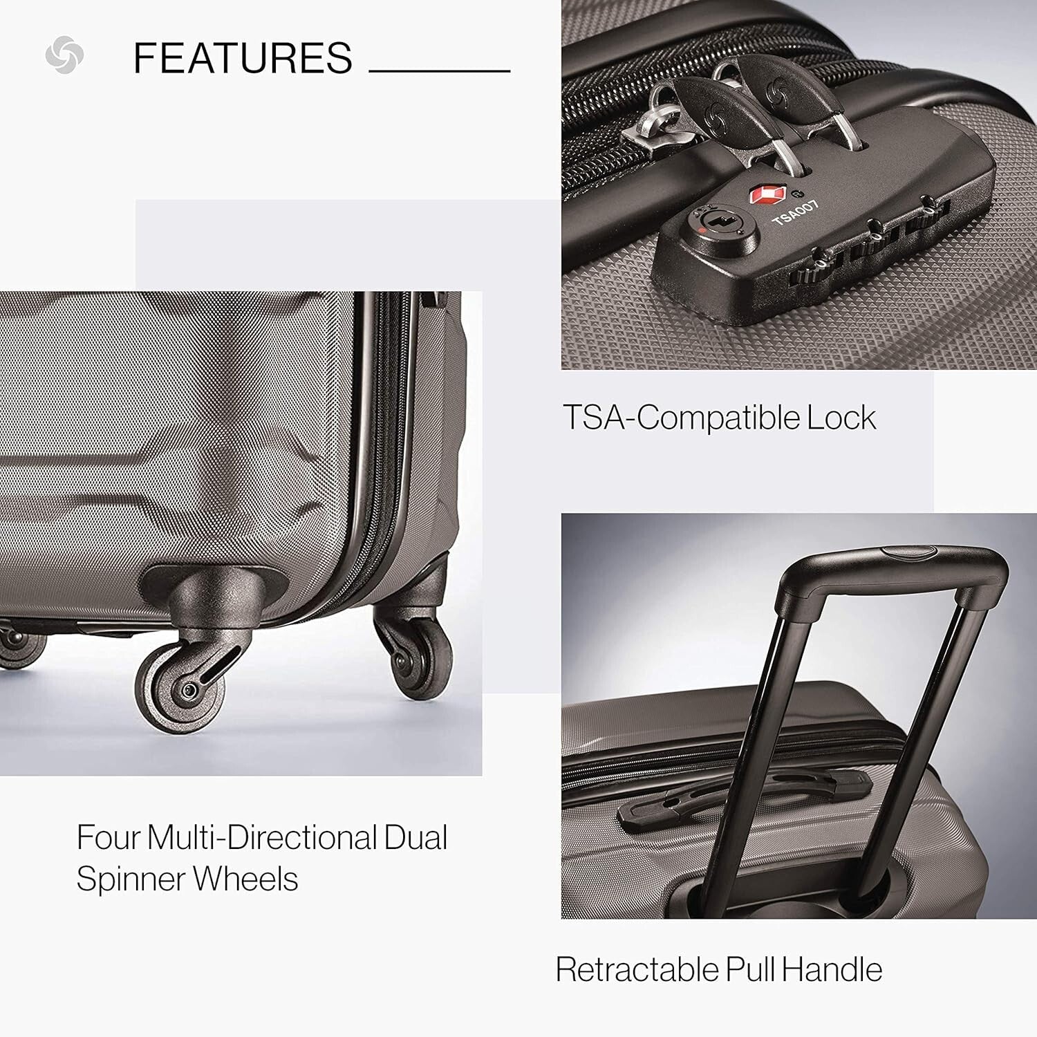 Omni PC 28-Inch Expandable Hardside Spinner Luggage - Silver, 10-Year Warranty