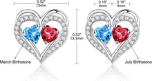 Load image into Gallery viewer, Hypoallergenic Double Birthstone Stud Earrings - Anniversary &amp; Birthday Gift