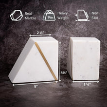 Load image into Gallery viewer, Handcrafted Decorative Marble Bookends with Non-Skid Base - Perfect for Shelving