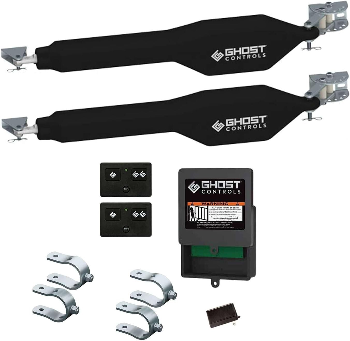 Heavy-Duty Dual Swing Gate Opener Kit with Long-Range Remote - 300 lb Capacity