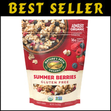 Load image into Gallery viewer, Organic Summer Berries Granola, Gluten Free - 11 oz Pack of 8 Cluster Packs
