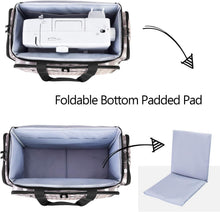 Load image into Gallery viewer, Heavy-Duty Gray Dots Travel Case for Sewing Machine with Removable Padding