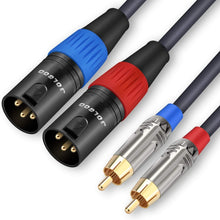 Load image into Gallery viewer, Premium 4N OFC Dual RCA to XLR Cable - Unmatched Sound Quality &amp; Durability