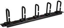 Load image into Gallery viewer, Horizontal 1U Cable Management Organizer with Steel D-Ring Hooks - EIA Compliant