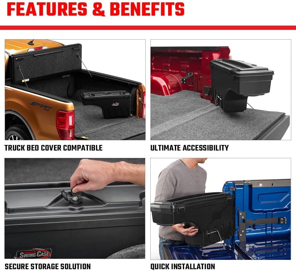 Sturdy Truck Bed Storage Box with Organizational Tray - Fits Chevy 2019-2023