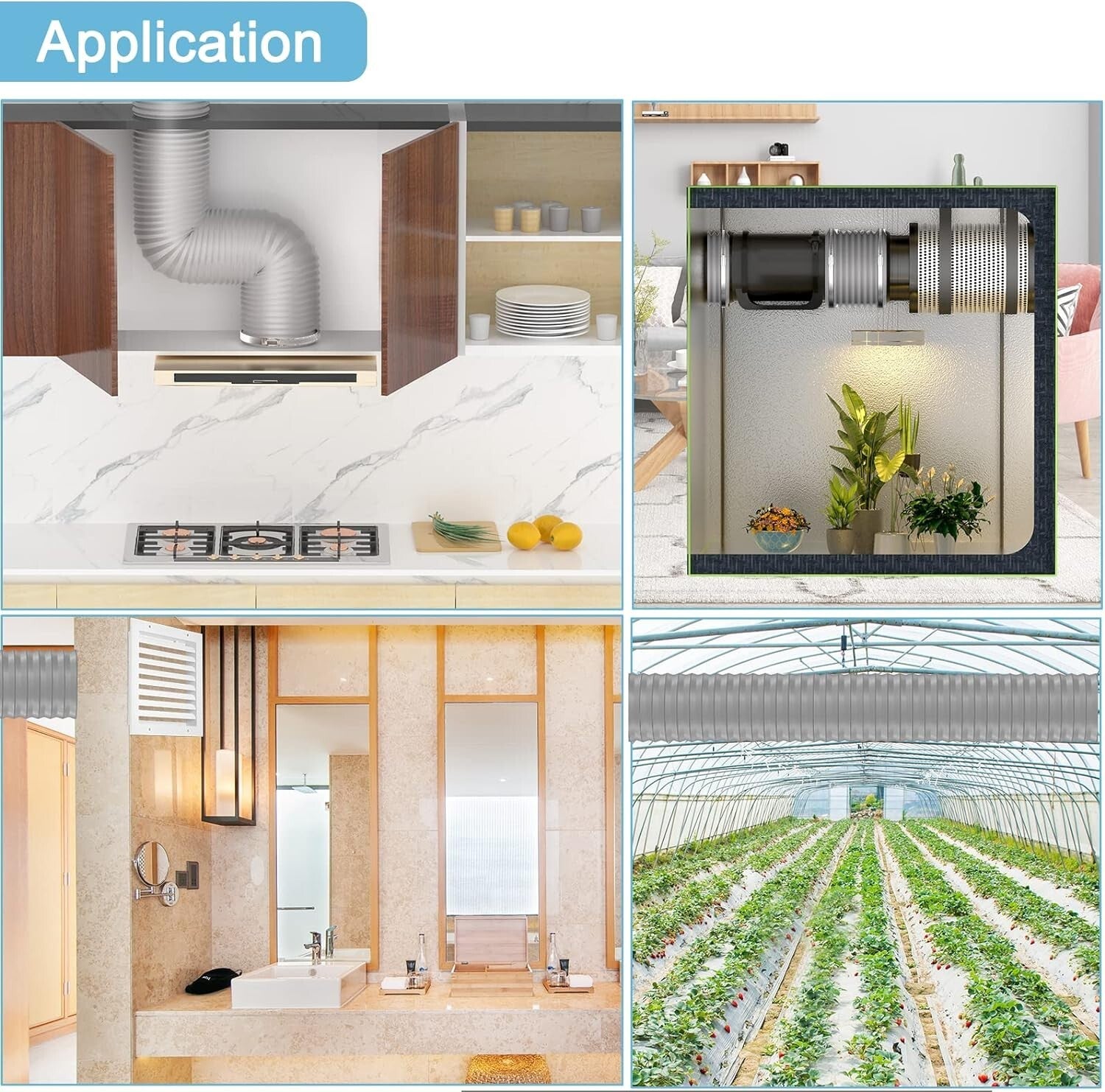 Premium 8 FT Insulated Flexible Duct 6'' - Ideal Noise Reducer for AC Systems