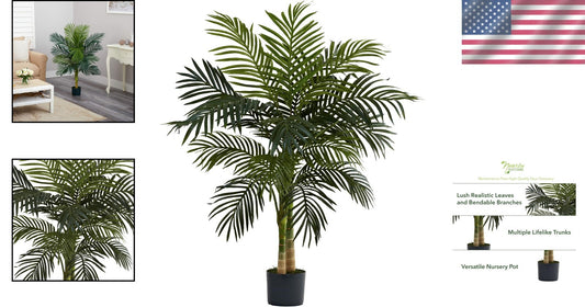 Elegant 4ft Golden Cane Palm Tree - Perfect for Home or Office Aesthetics