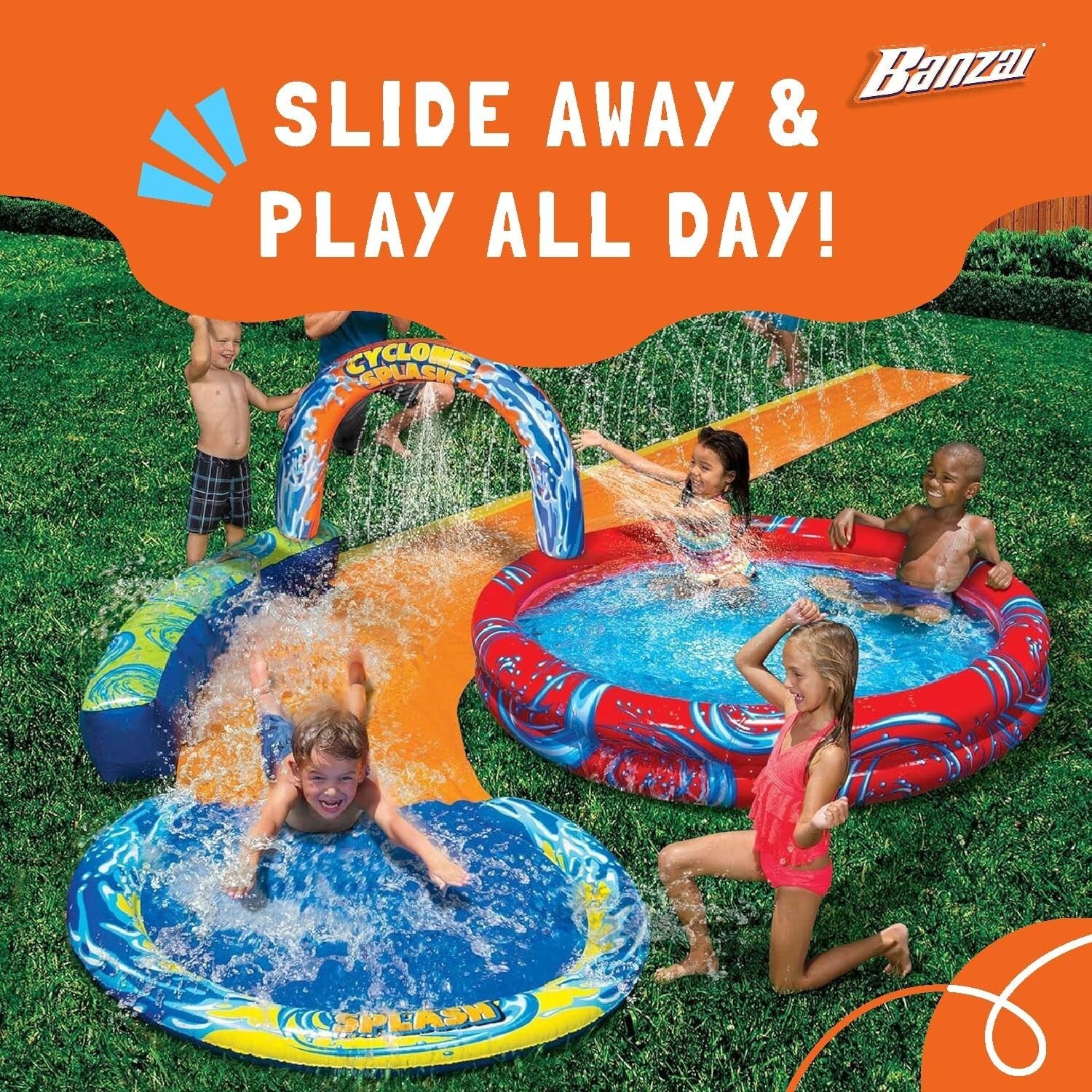 Cyclone Splash Park: 3-in-1 Inflatable Water Slide & Pool for Kids Fun