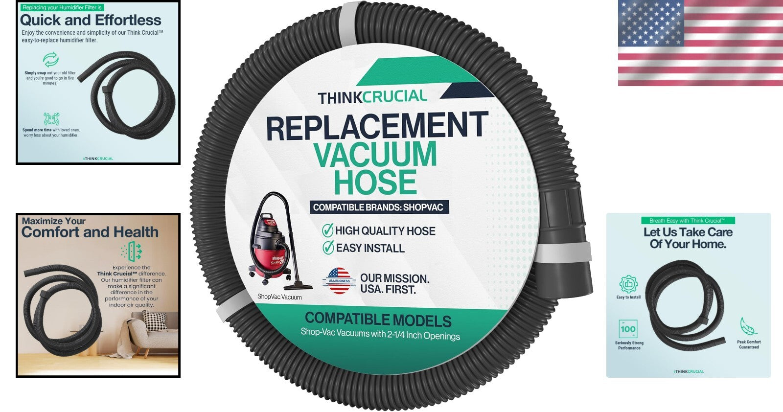 Cost-Effective 10-Foot Replacement Hose for Shop-Vac with 2-1/4 Inch Openings