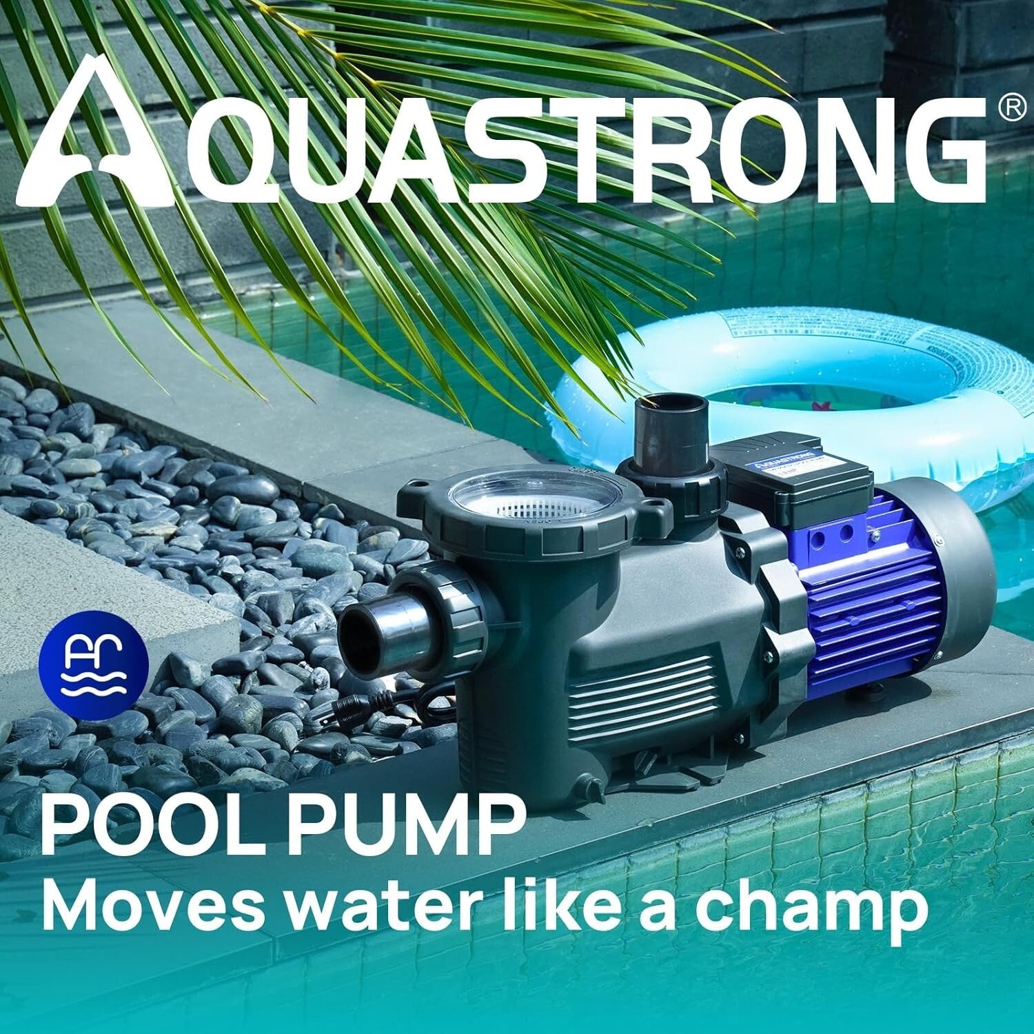Efficient 1.5HP In/Above Ground Pool Pump - Plug and Play, Low Maintenance