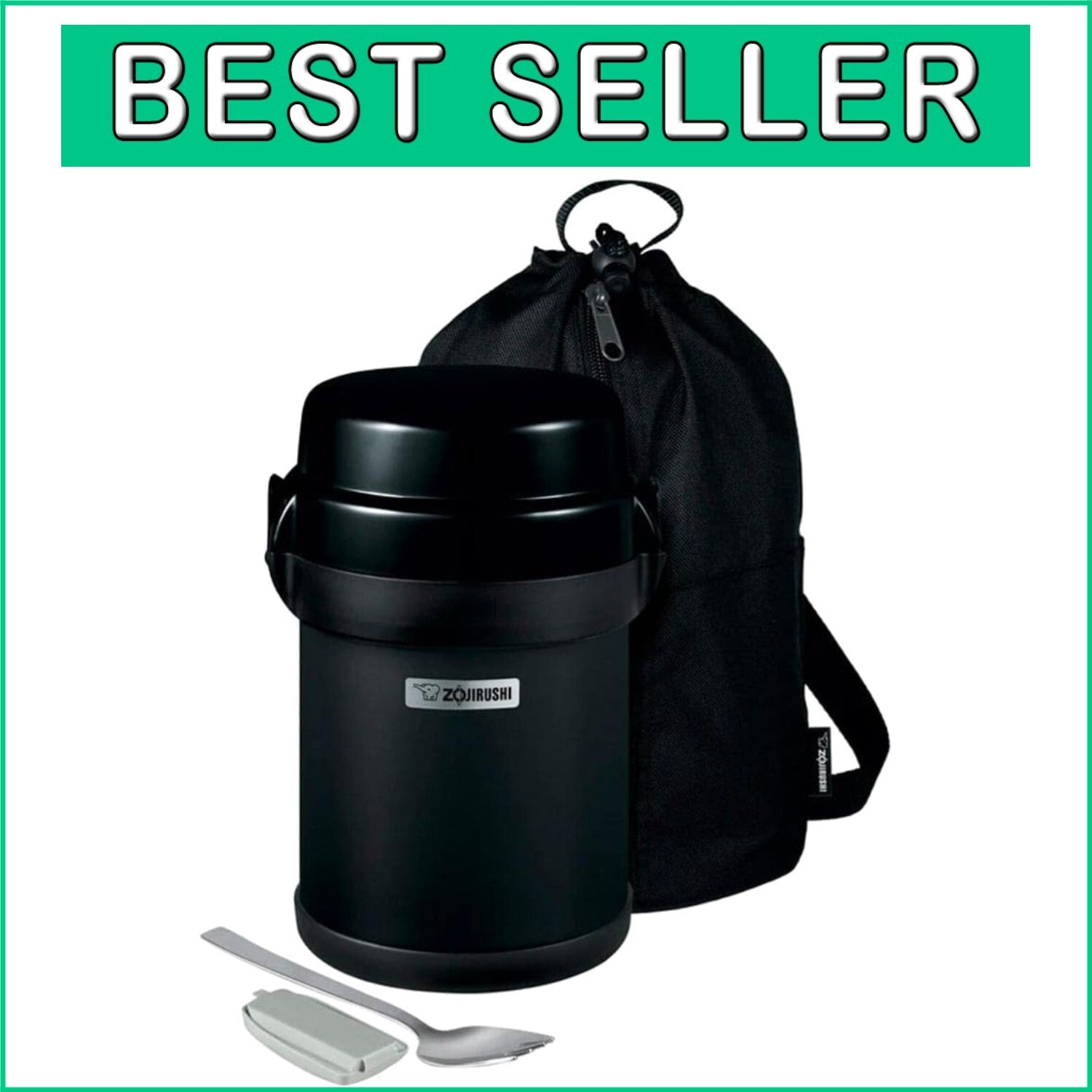 Durable Vacuum Insulated Lunch Jar with 4 Microwaveable Bowls - Carbon Black