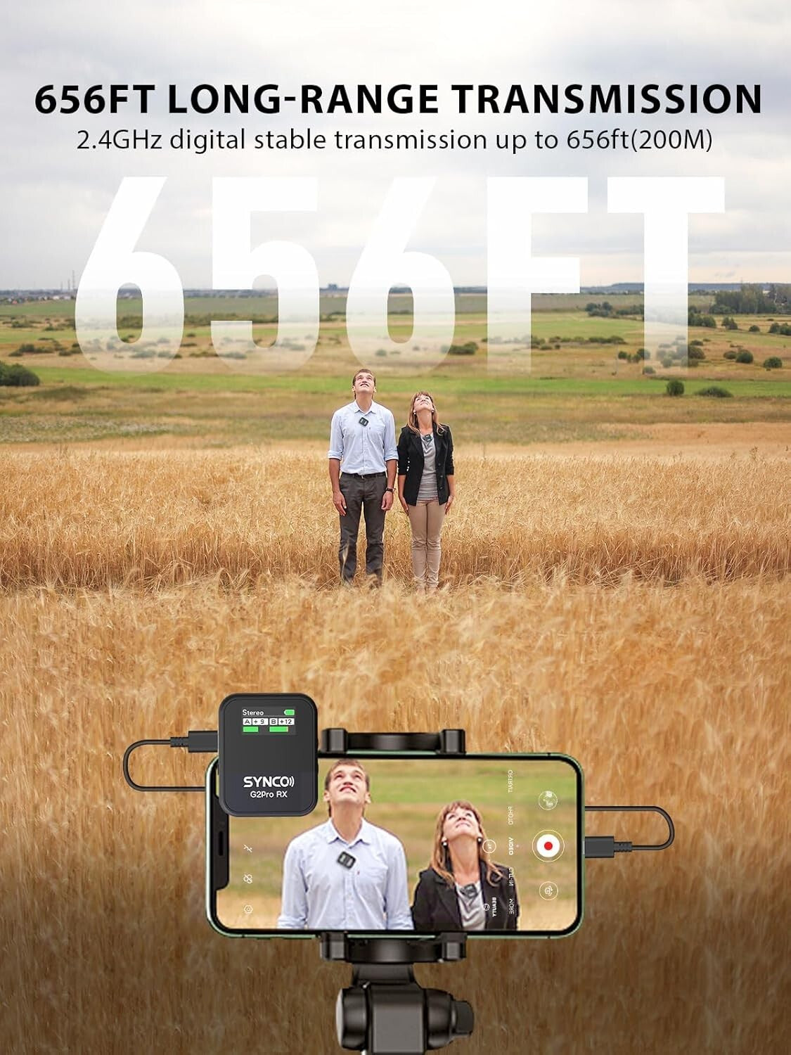 Omnidirectional Lavalier Mic System for DSLR/iPhone - Mute Function & Control