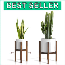 Load image into Gallery viewer, Adjustable Width Plant Stand for 8-12 Inch Pots - Elegant Acacia Wood Pedestal